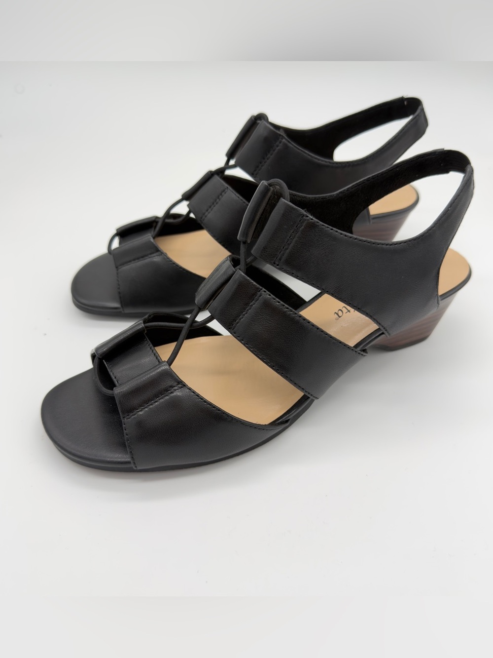 Bella Vita Black Multi-Strap Slingback Sandals